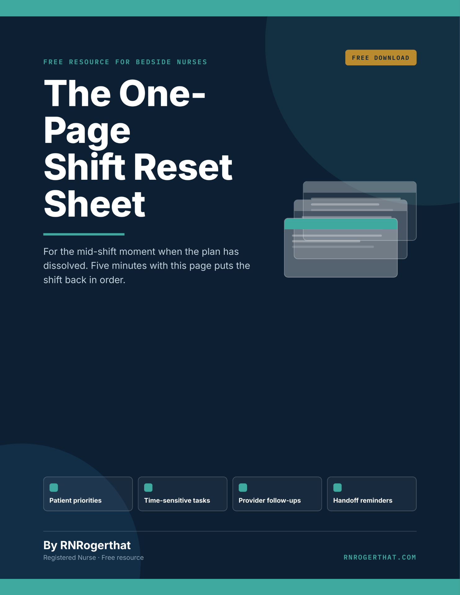 One-Page Shift Reset Sheet cover
